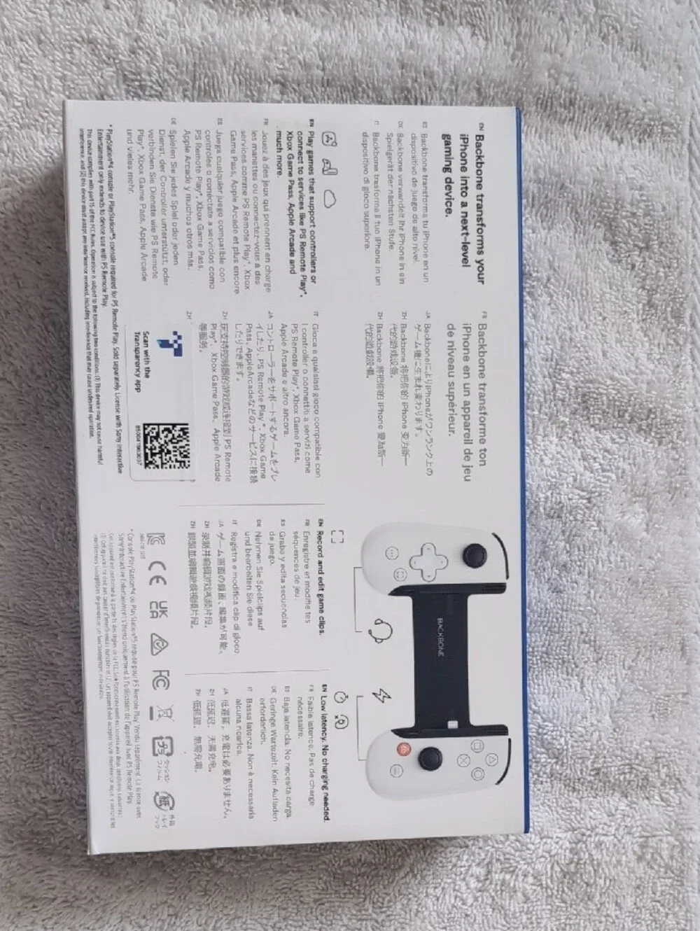 Sony PlayStation Backbone Mobile Controller - White & Blue Accents
